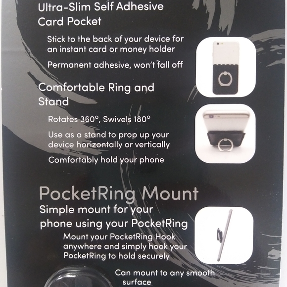 Phone Pocket Ring Ultra-Slim Credit Card Pocket - Picture 3 of 3